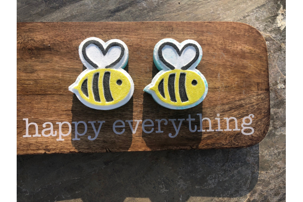 2 Pack ,Bee Bath Bombs, Hand painted